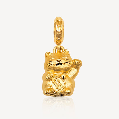 916 Gold Lucky Cat Charm (1)