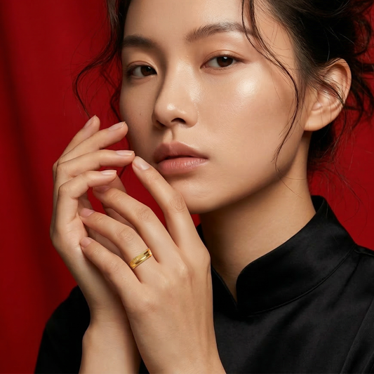 916 Gold Milgrain Band Ring