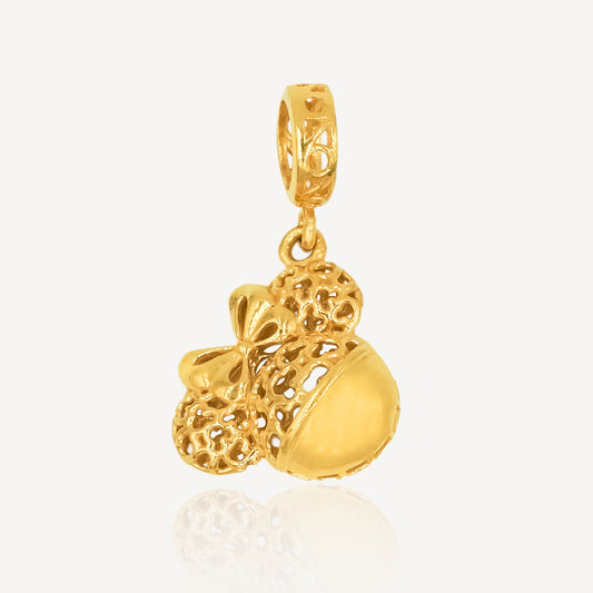 916 Gold M Mouse Charm