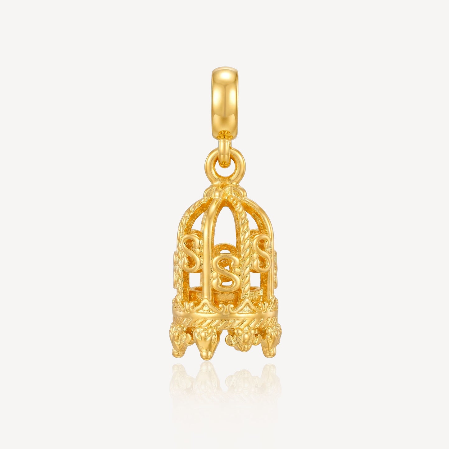 916 Gold Money Cage Charm (FREE SHINY STRING)