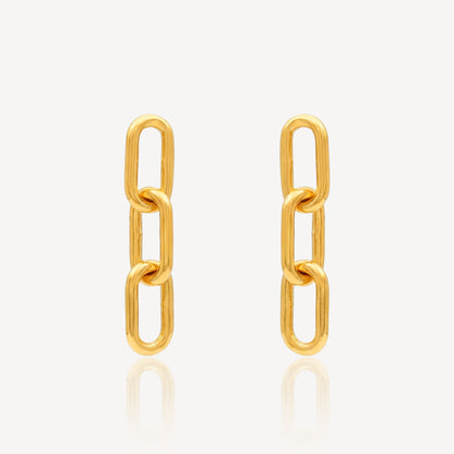 916 Gold Paperclip Dangling Earring