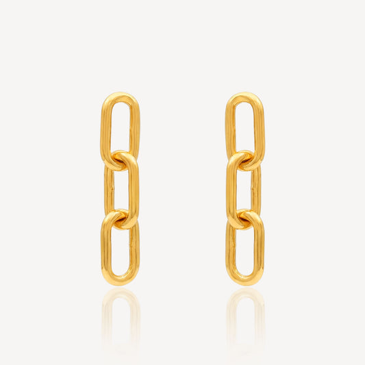 916 Gold Paperclip Dangling Earring
