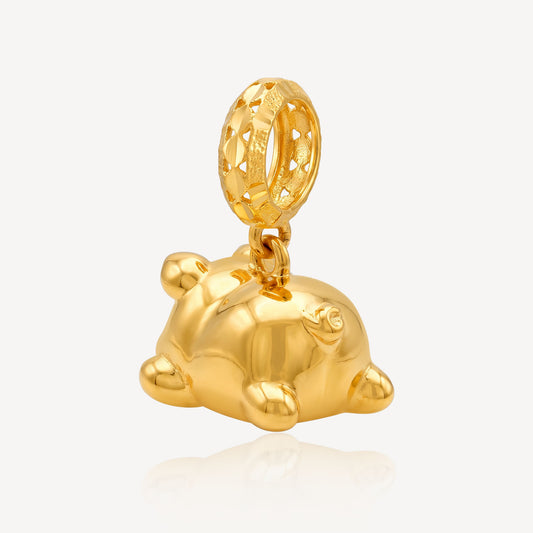 916 Gold Piggy Charm