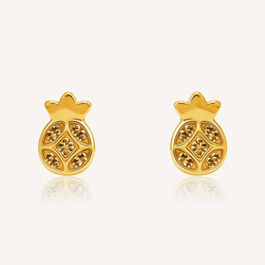 916 Gold Pineapple Earring
