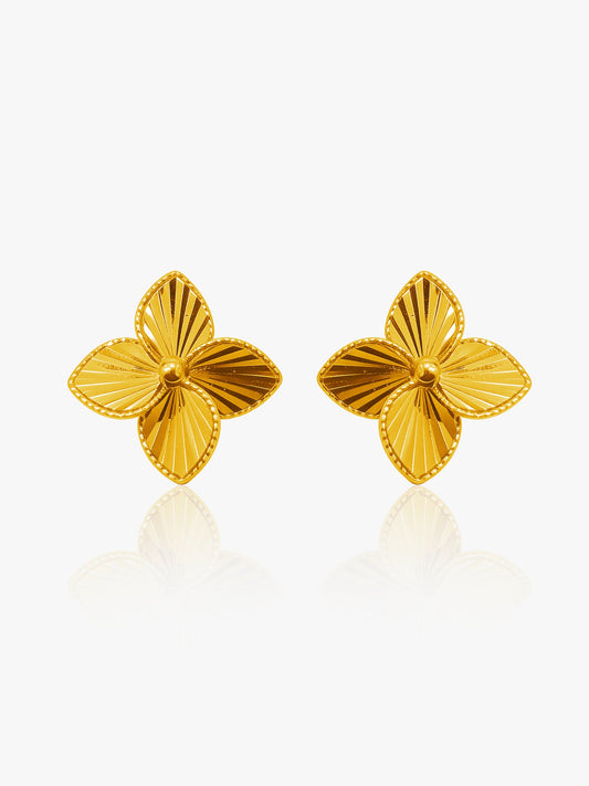 916 Gold Pinwheel Ear Stud