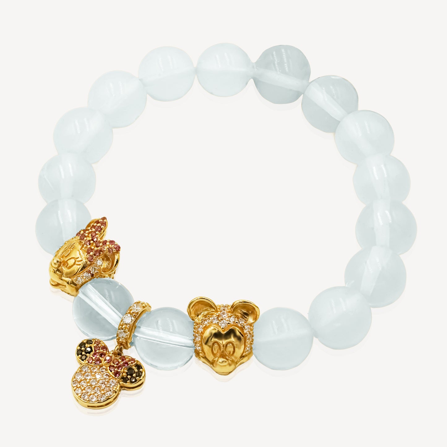 916 Gold M Mouse W Bead Bracelet