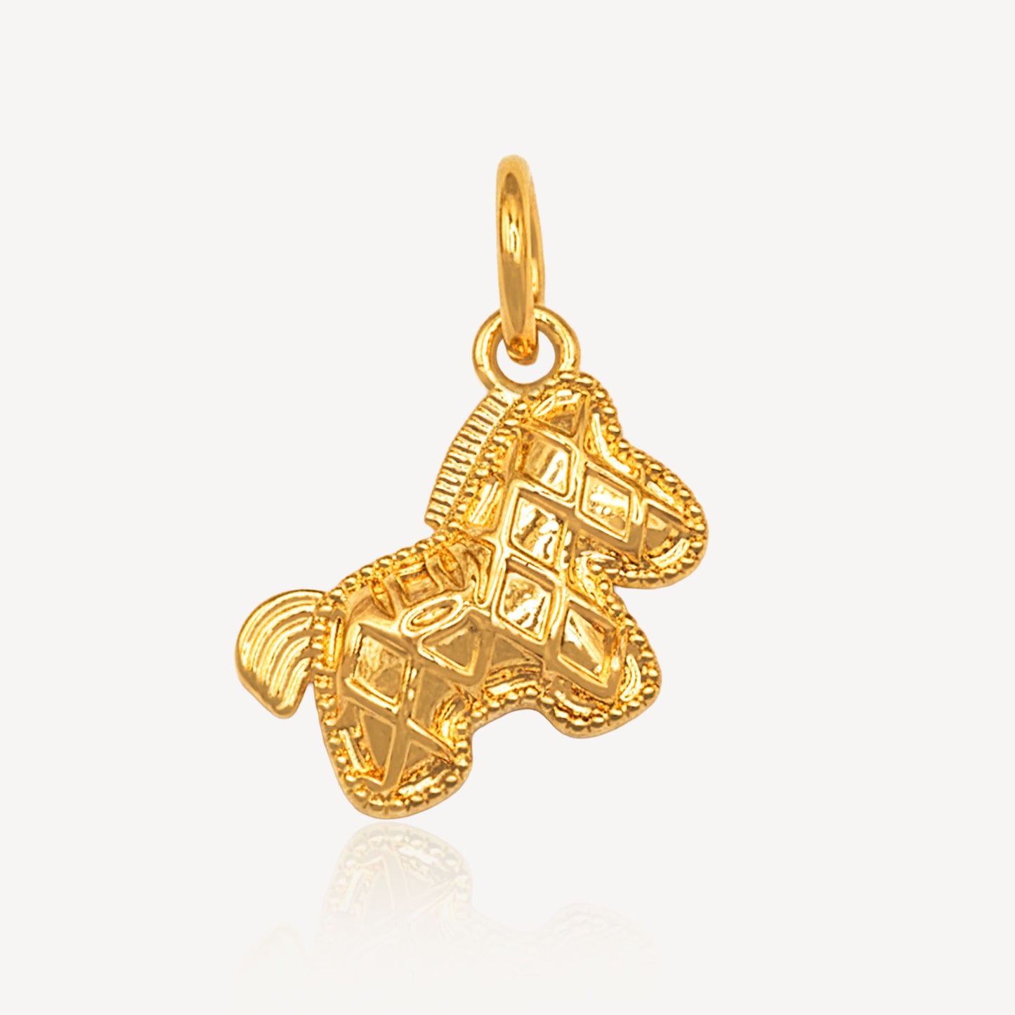 916 Gold Plaid Horse Charm (FREE SHINY STRING)