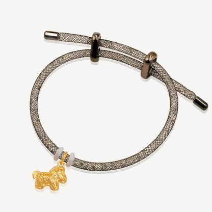 916 Gold Plaid Horse Charm (FREE SHINY STRING)