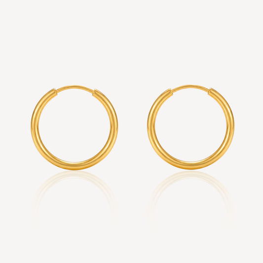 916 Gold Plain Bali Earring