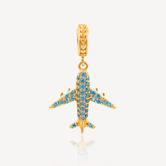 916 Gold Plane Charm