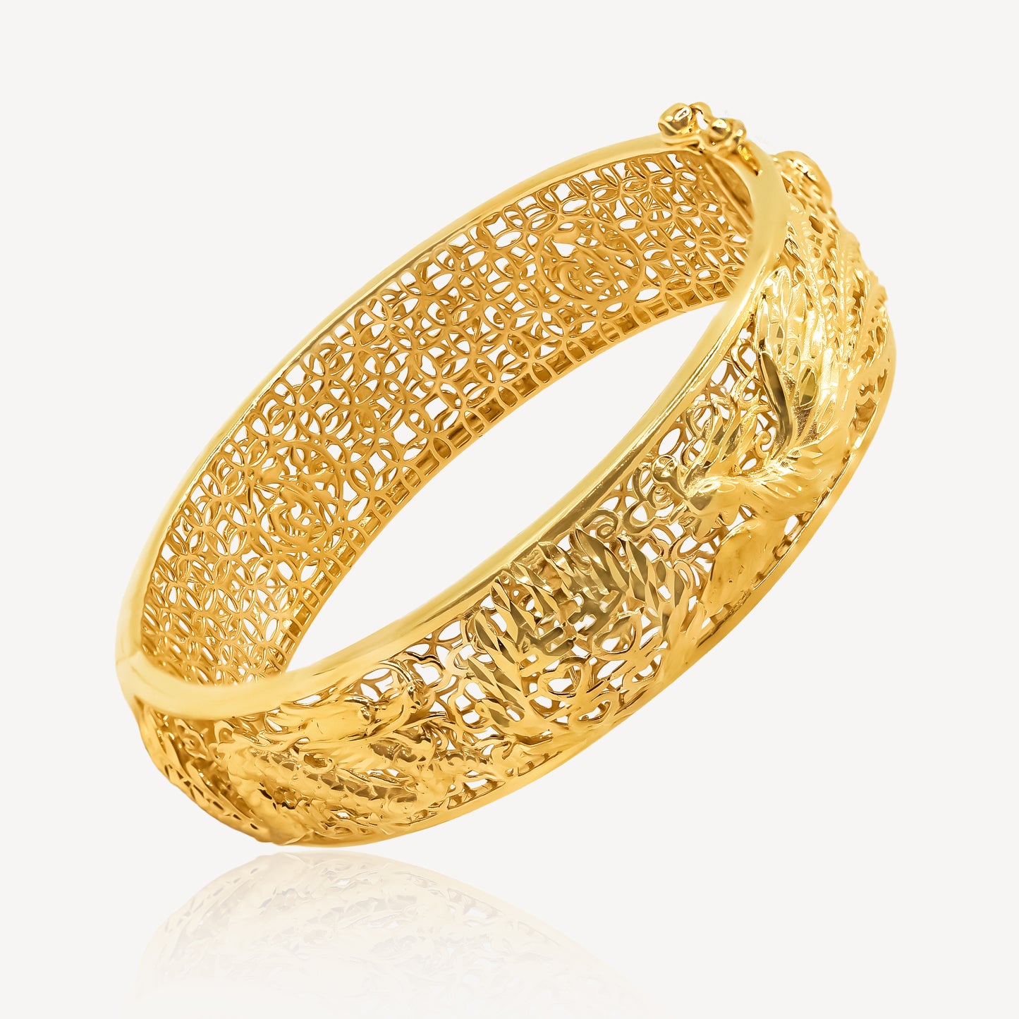 916 Gold DragonPhoenix Wedding Bangle