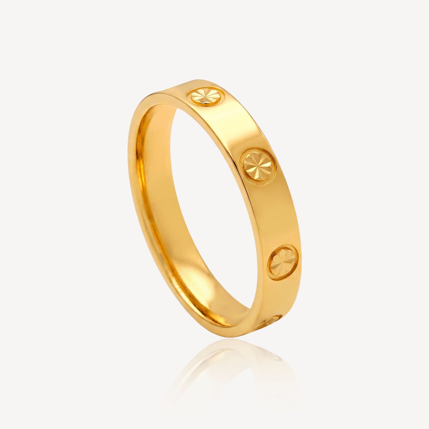 916 Gold Polished Cut Ring