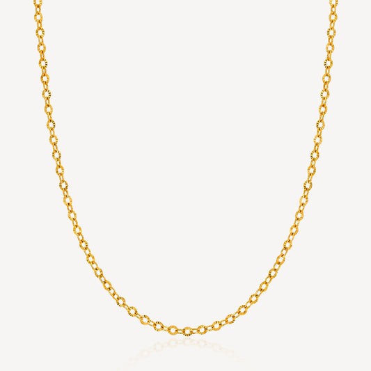 916 Gold Polo Diamond Cut Chain - Top Gold Shop Gold Jewellery in singapore