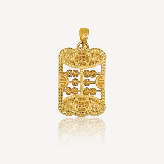 999 Gold Abacus Pendant