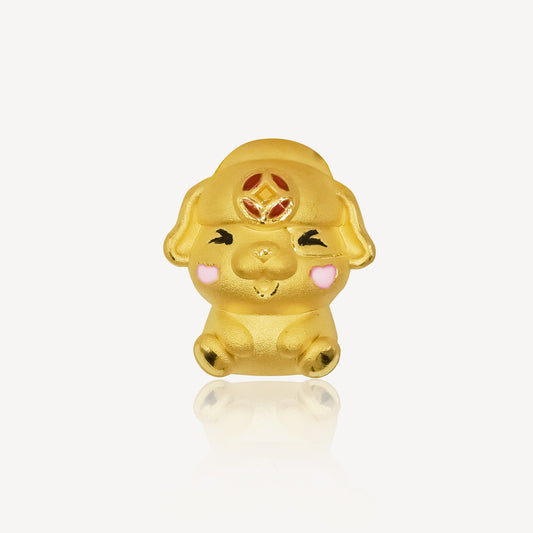 999 Gold ZODIAC Dog Charm