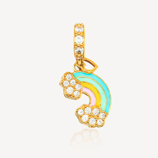 916 Gold Rainbow Charm