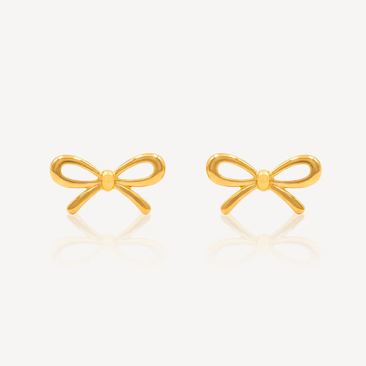 916 Gold Ribbon Earring
