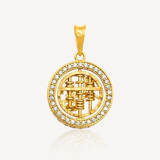 916 Gold Rich Abacus Pendant