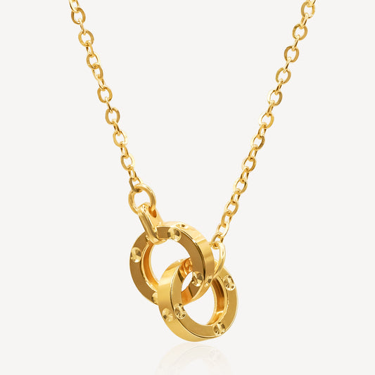 999 Gold Double Circle Necklace