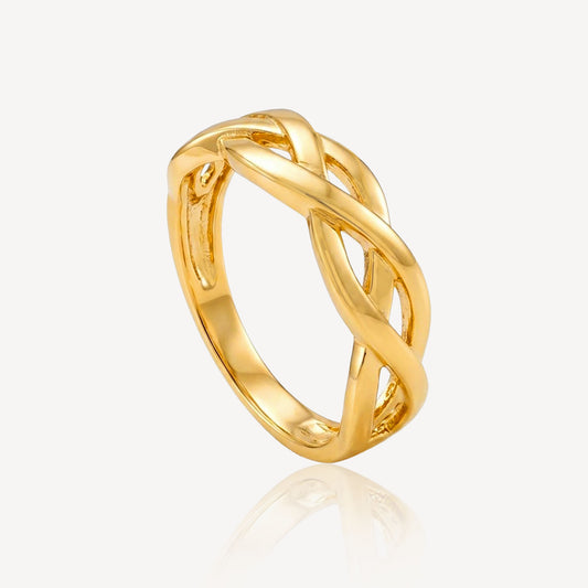 916 Gold Rope Hollow Ring