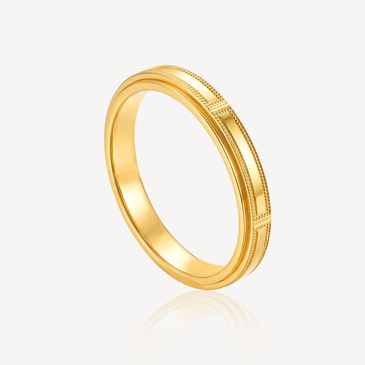 916 Gold Rotate Block Ring
