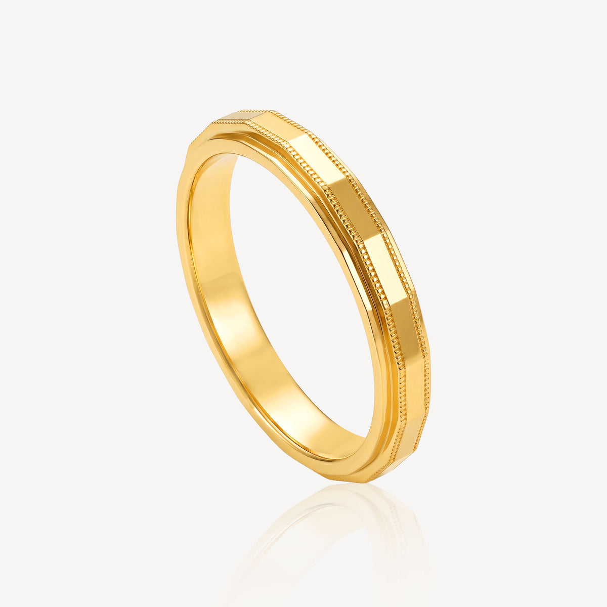 916 Gold Rotate Cube Ring