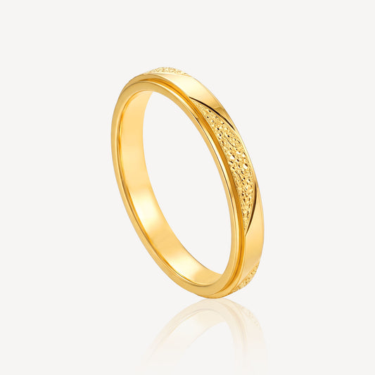 916 Gold Rotate Half Crush Ring