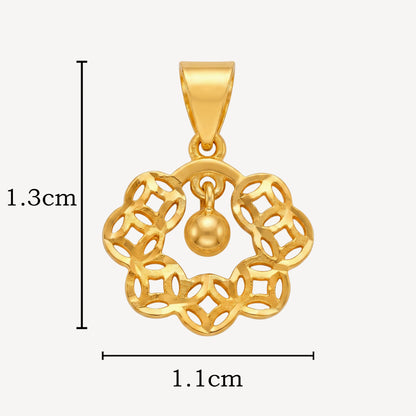 916 Gold Ruyi Coin Pendant