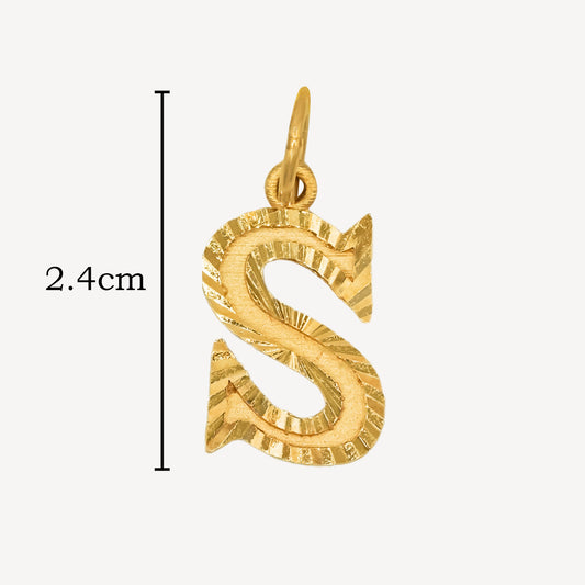 916 金字母 S 吊坠