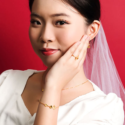 916 Gold Shell Wedding Set