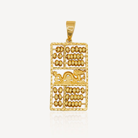 916 Gold Dragon Abacus Pendant