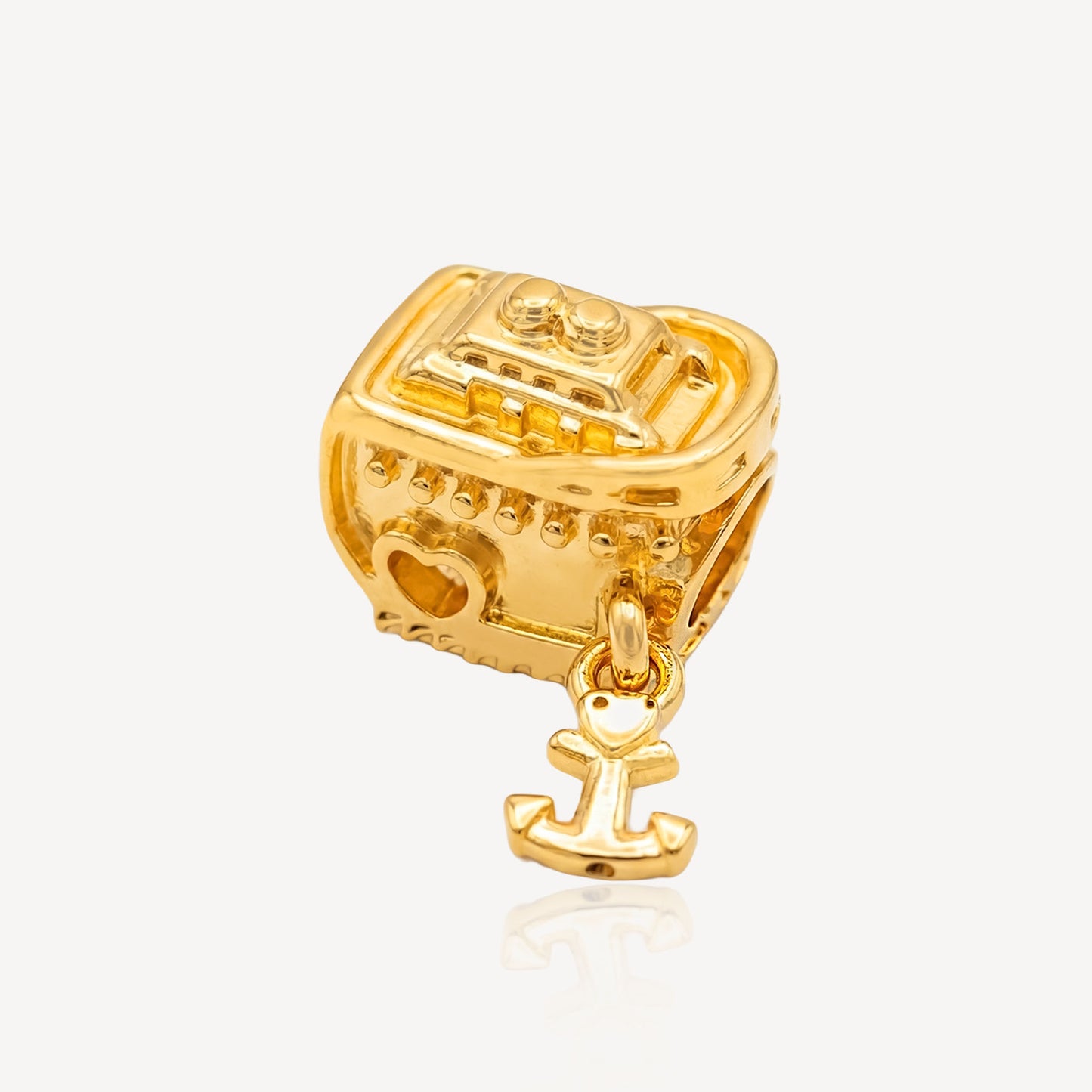 916 Gold Ship Charm