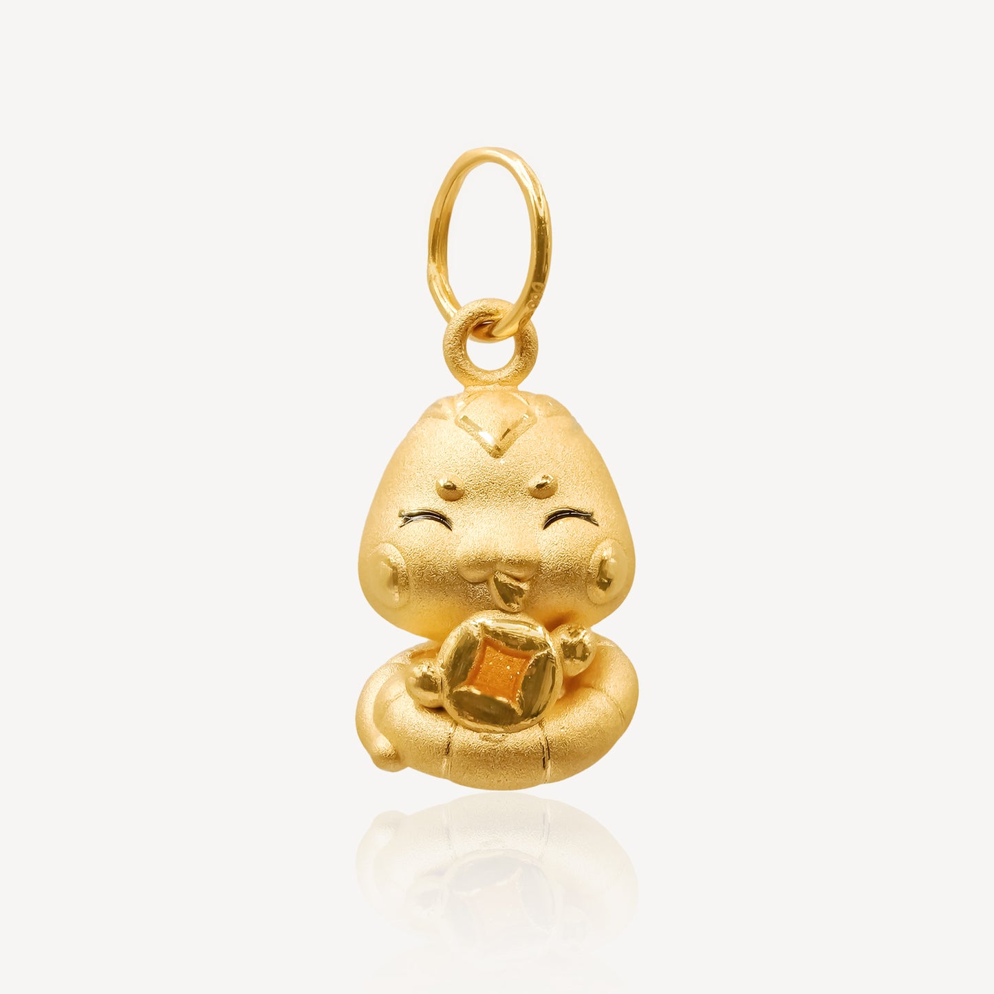 999 Gold Snake Coin Charm