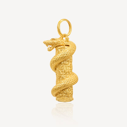 916 Gold Snake Pillar Pendant