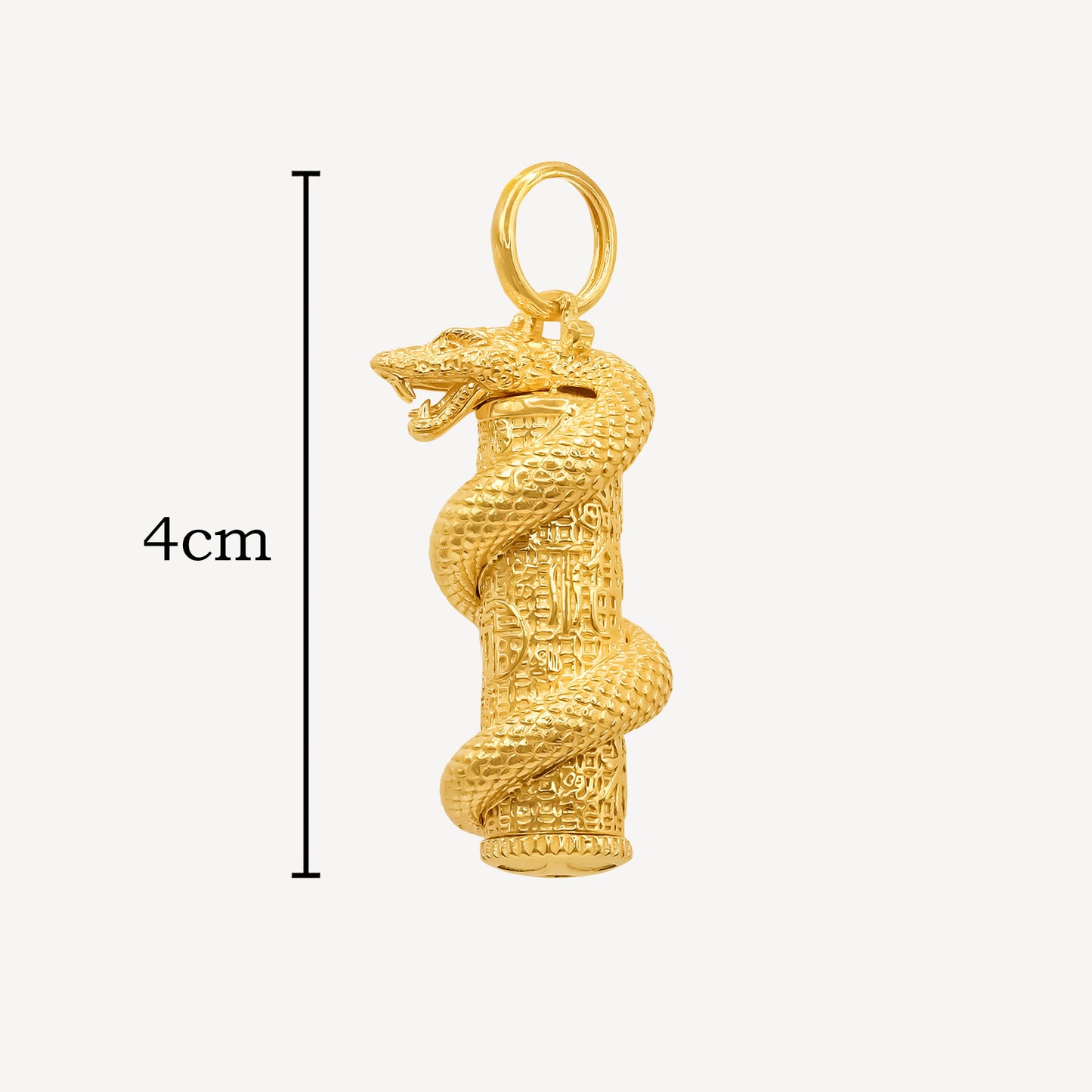 916 Gold Snake Pillar Pendant