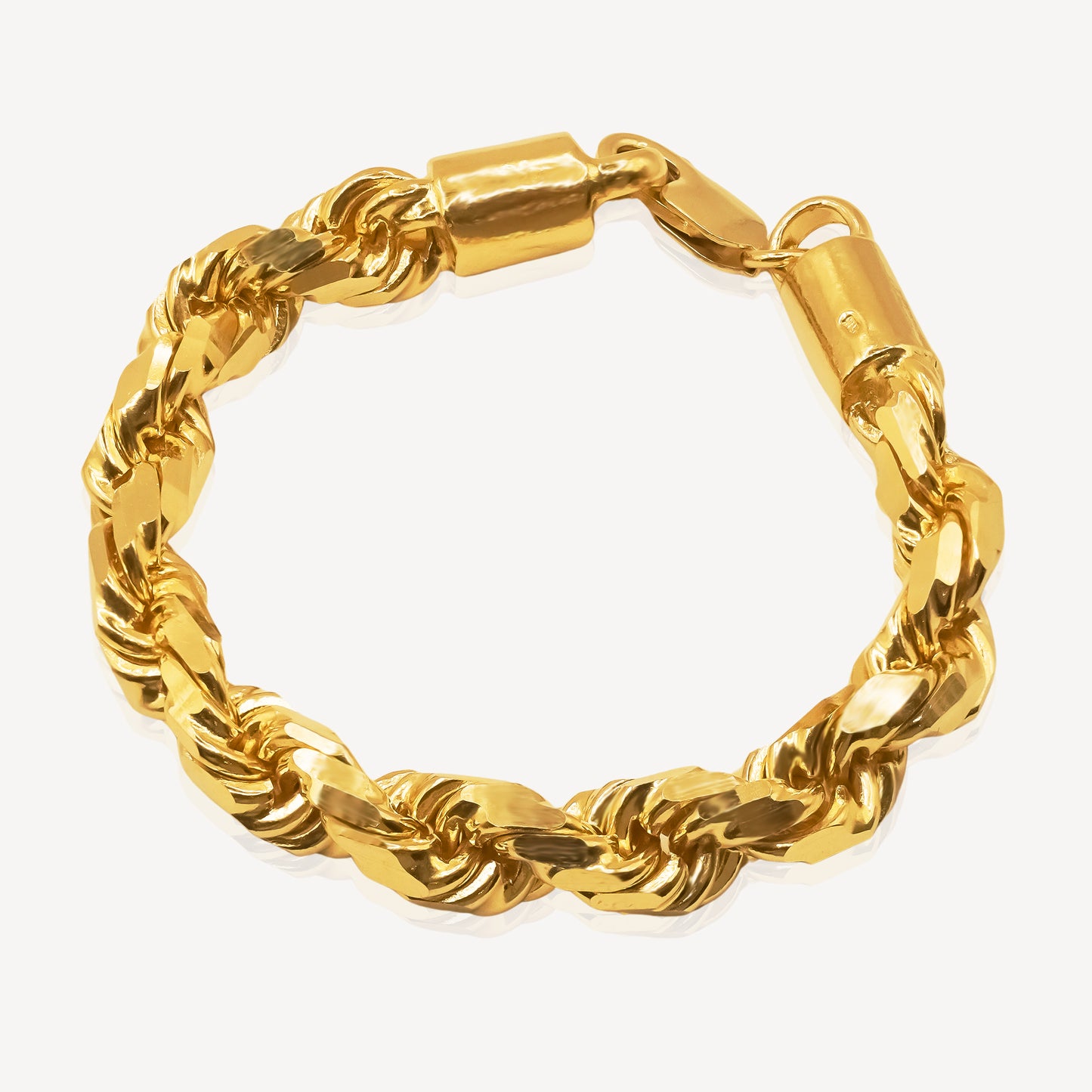 916 Gold Solid Rope Bracelet ( 8mm )