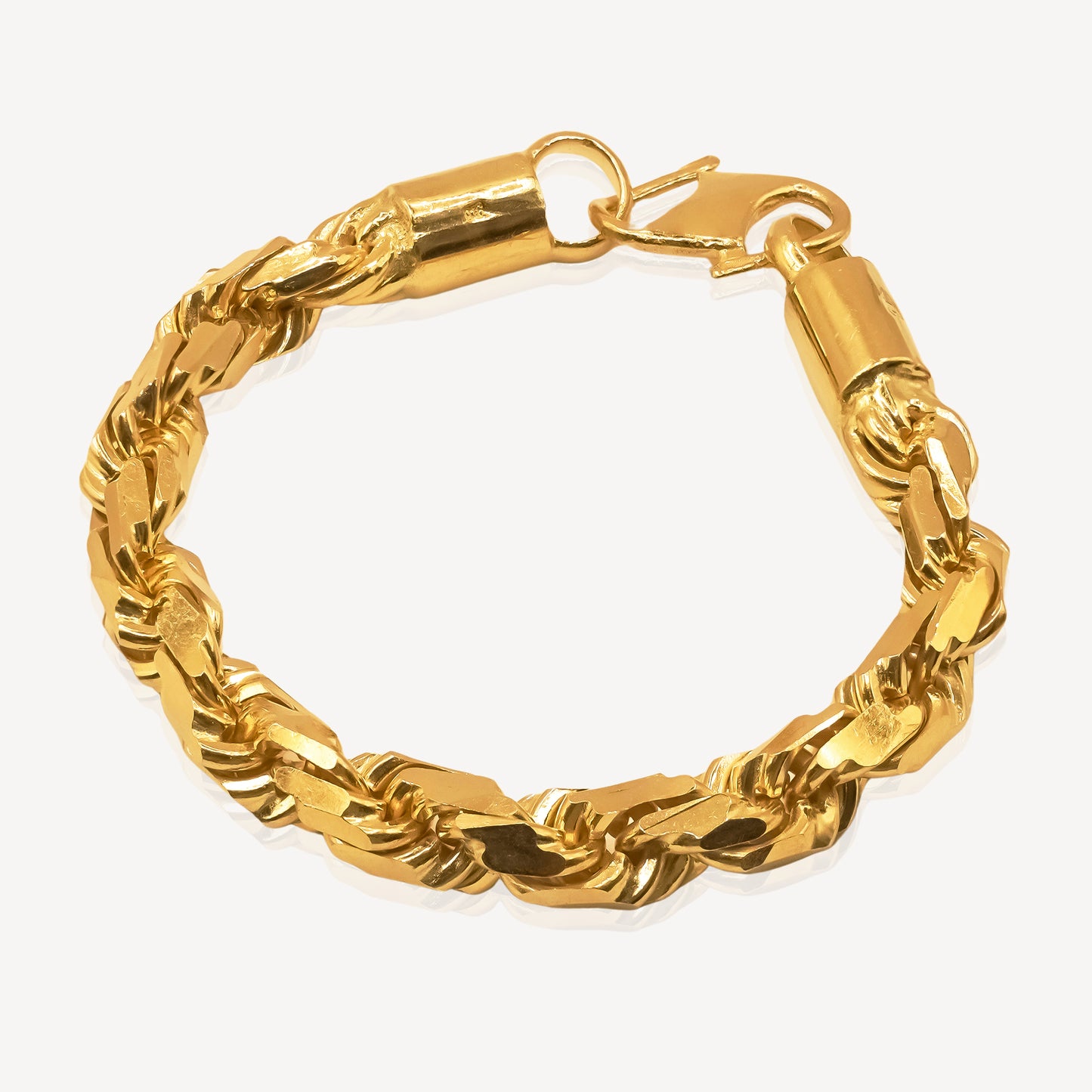 916 Gold Solid  Rope Bracelet (7mm )