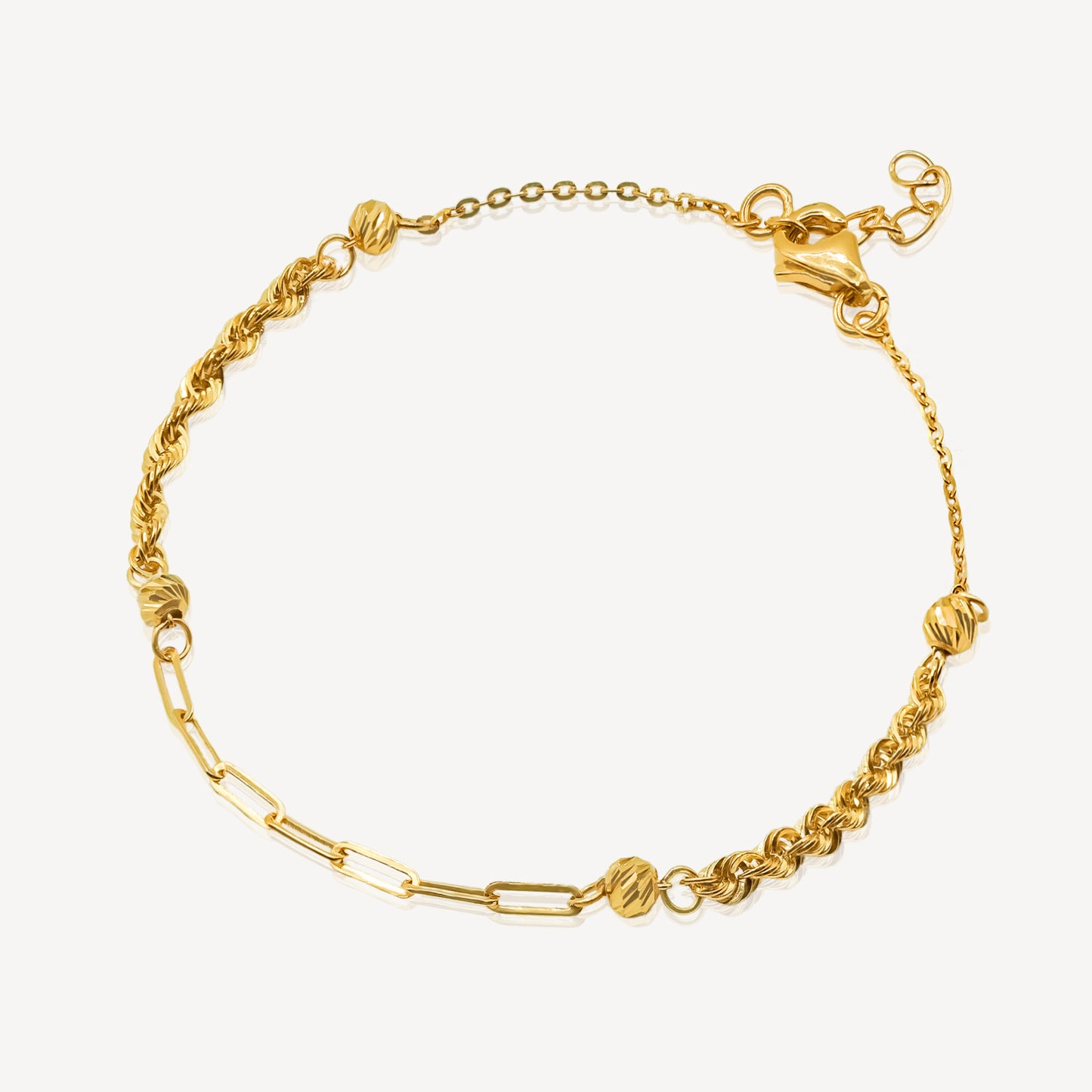 916 Gold Rope Paperclip Bracelet