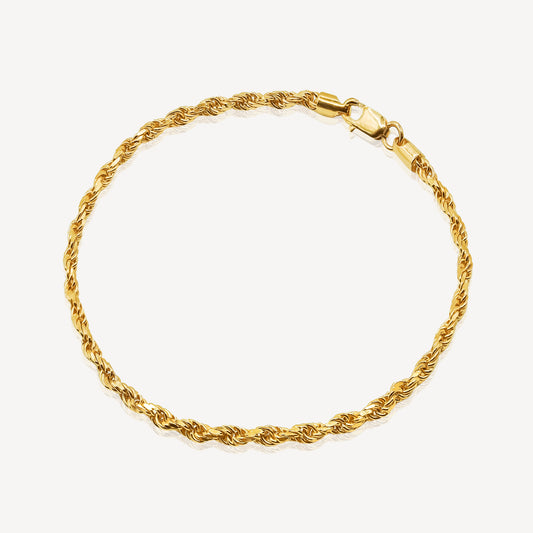 916 Gold Solid Rope Bracelet