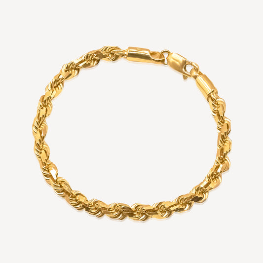 916 Gold Solid Rope Bracelet