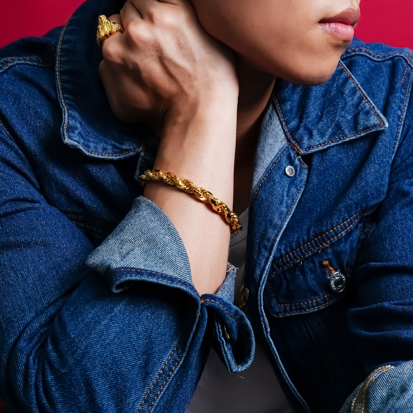 916 Gold Solid Rope Bracelet [100GM]