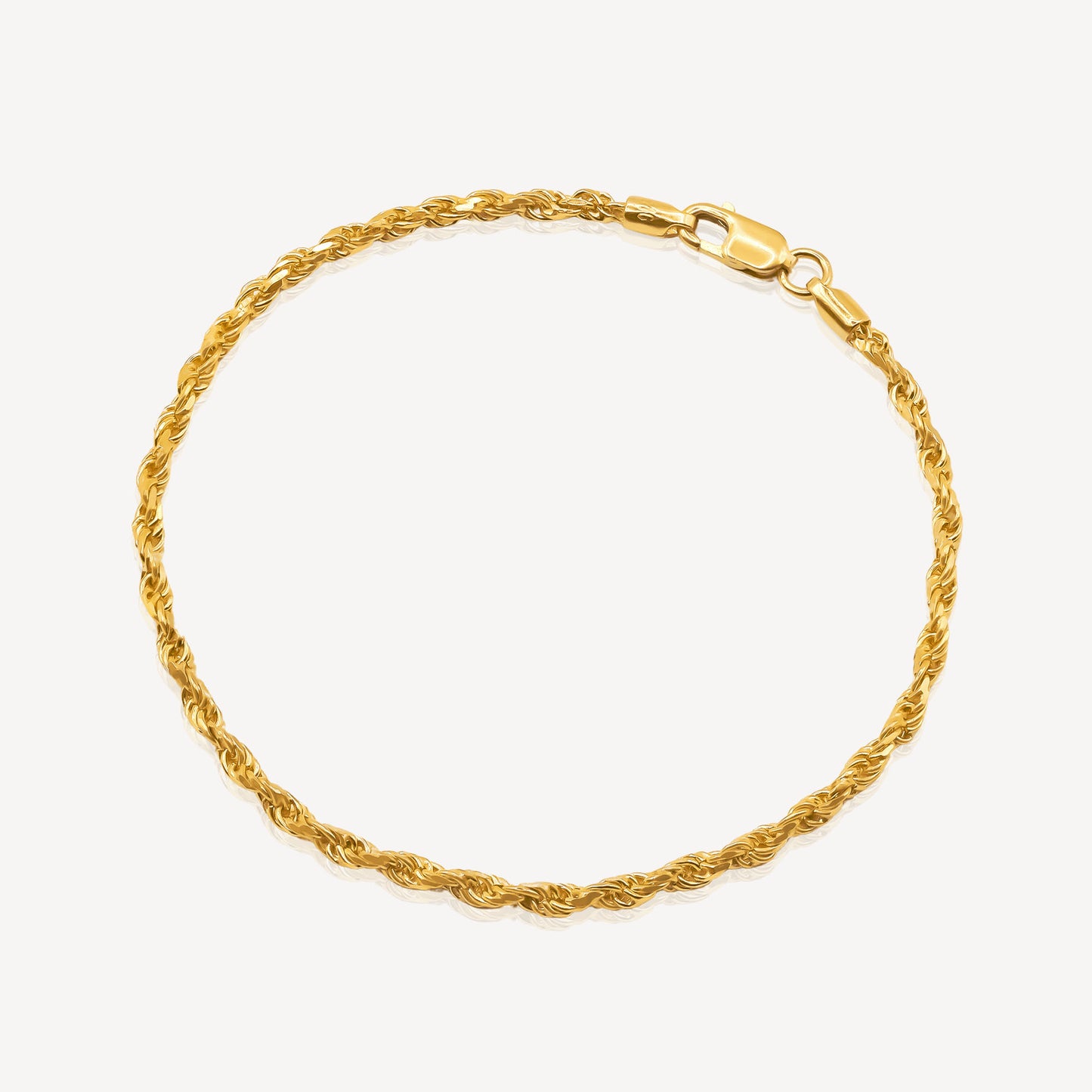 916 Gold Solid Rope Bracelet
