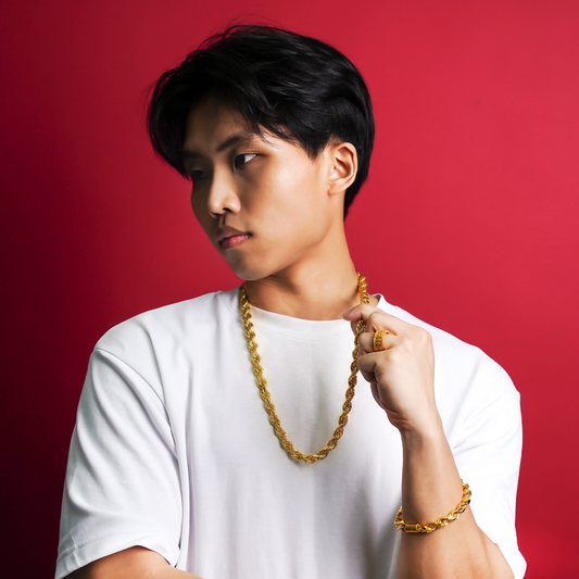 916 Gold Solid Rope Bracelet [70GM]