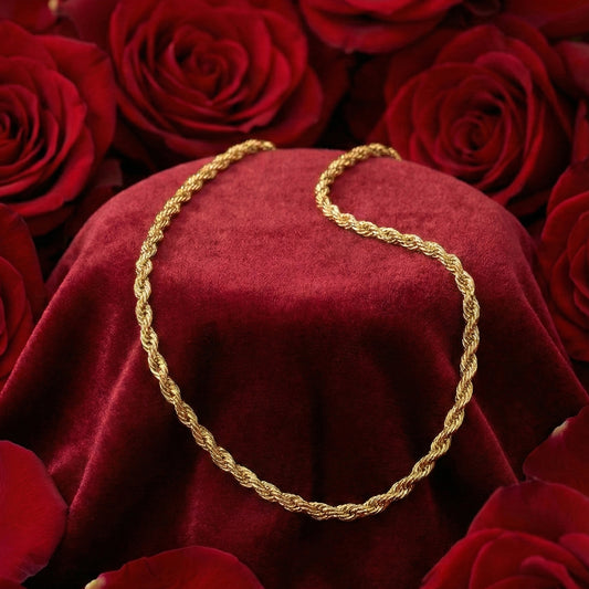 916 Gold Solid Rope Chain {128gm}