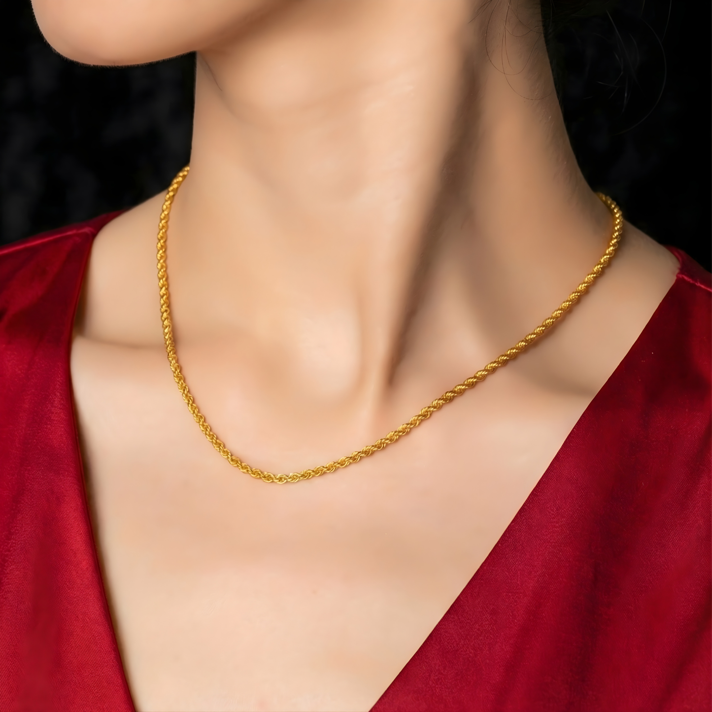 916 Gold Solid Rope Chain [4mm]