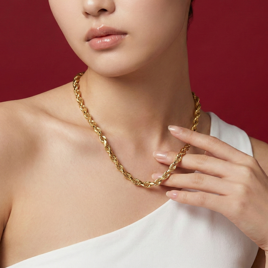 916 Gold Solid Rope Chain [7.7mm]