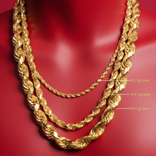 916 Gold 65cm Solid Rope Chain [100.42gm--5.30mm]