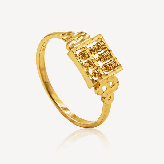 916 Gold Square Abacus Ring