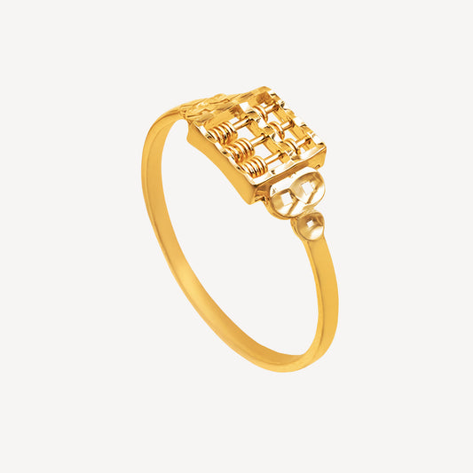 916 Gold Square Abacus Ring