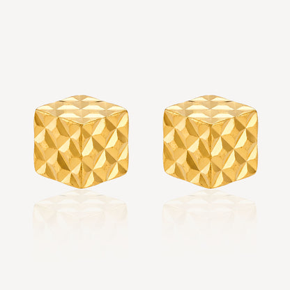 916 Gold Square Box Earring